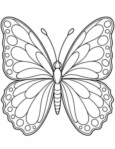 Simple Butterfly: easy coloring page