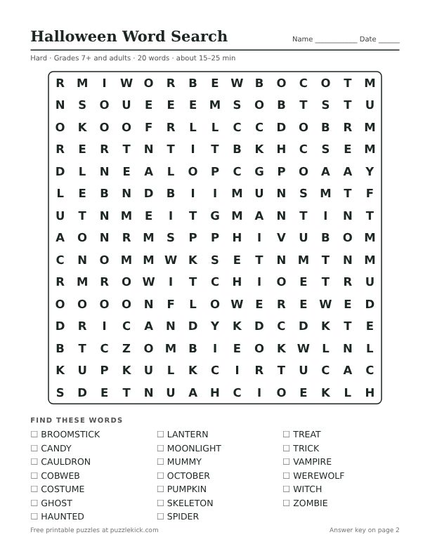 100 hard word search puzzles in one printable PDF