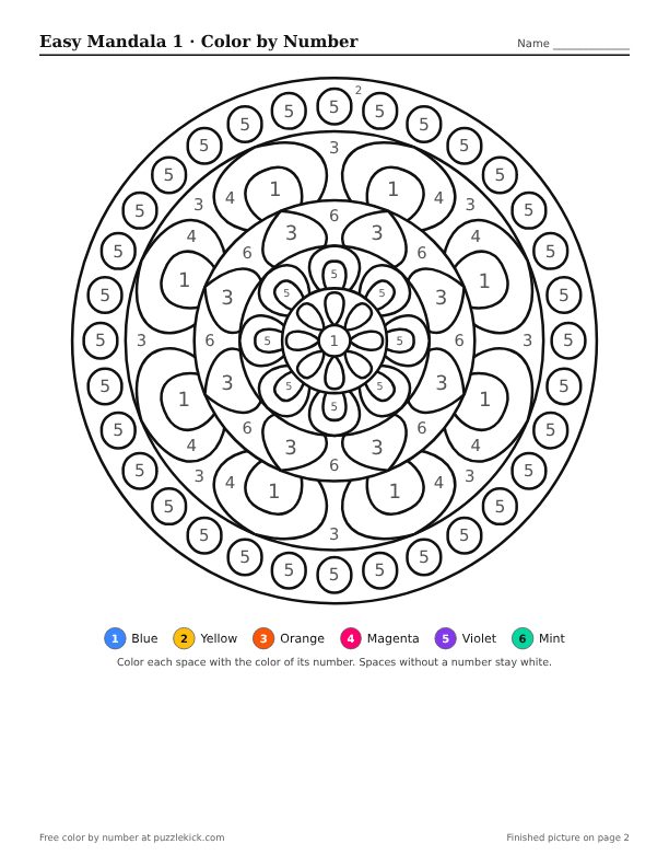 Easy mandalas &middot; 8 pages preview