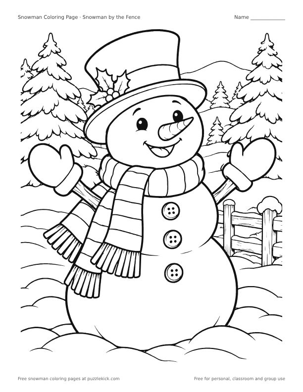 Snowmen coloring pages preview