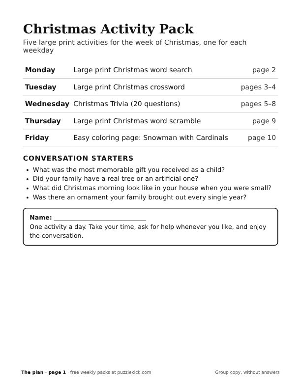 Cover of the christmas activity pack group copy